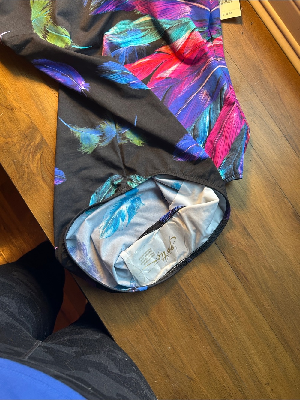 Gottex Black One-Piece Swimsuit with Vibrant Feather Print - Picture 5 of 5
